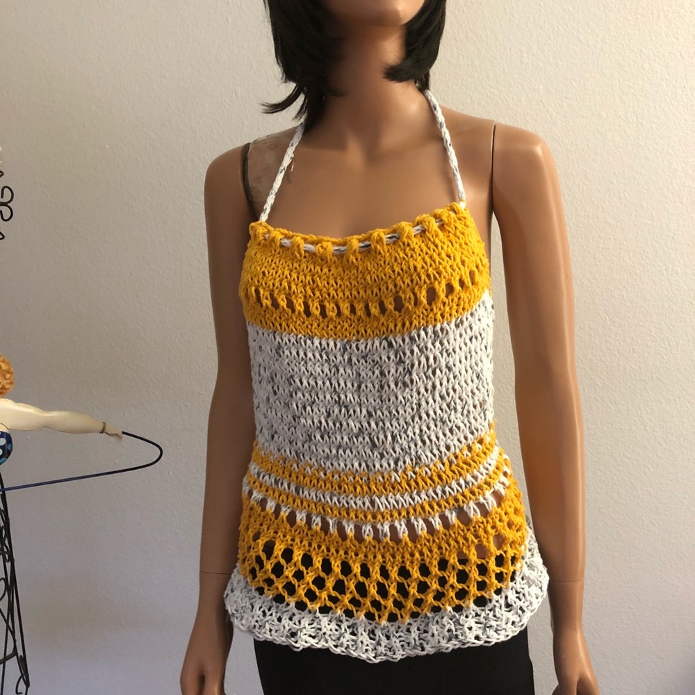 Hand Knits 2 Love Cotton Halter Designer Original